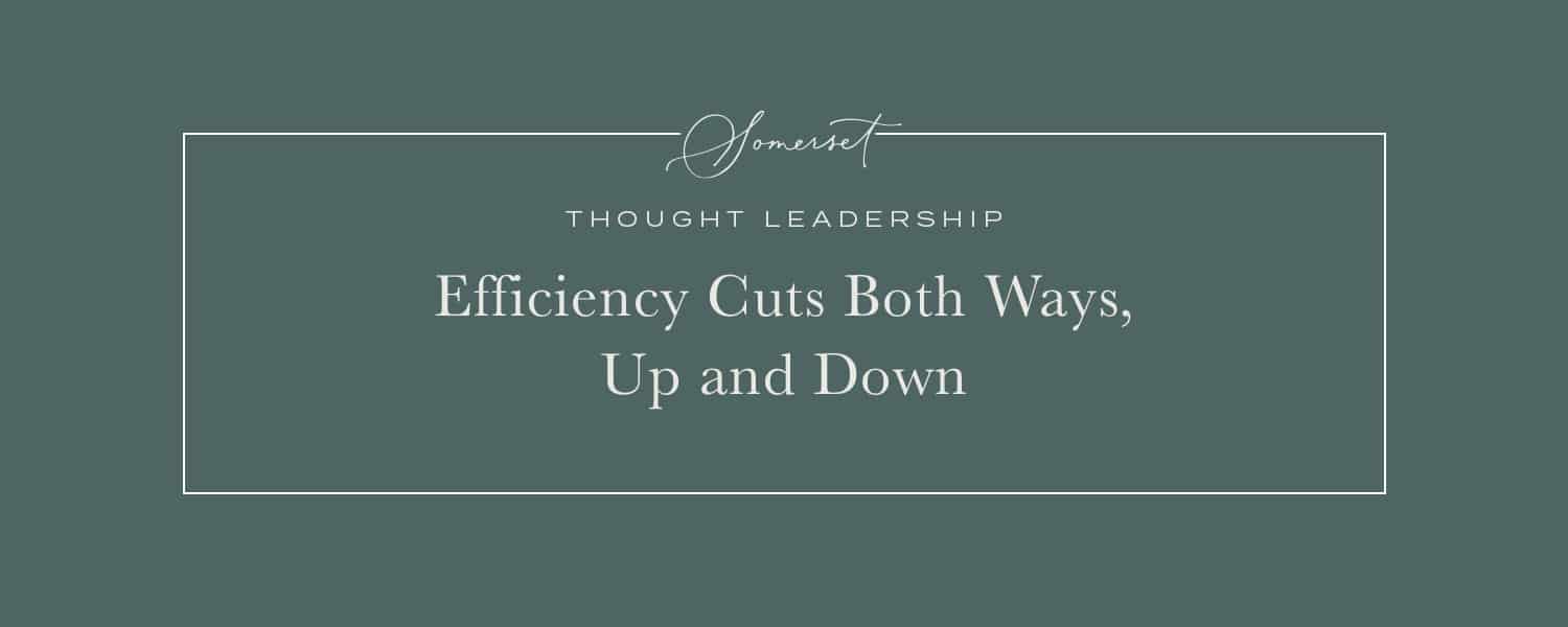 Efficiency Cuts Both Ways, Up and Down