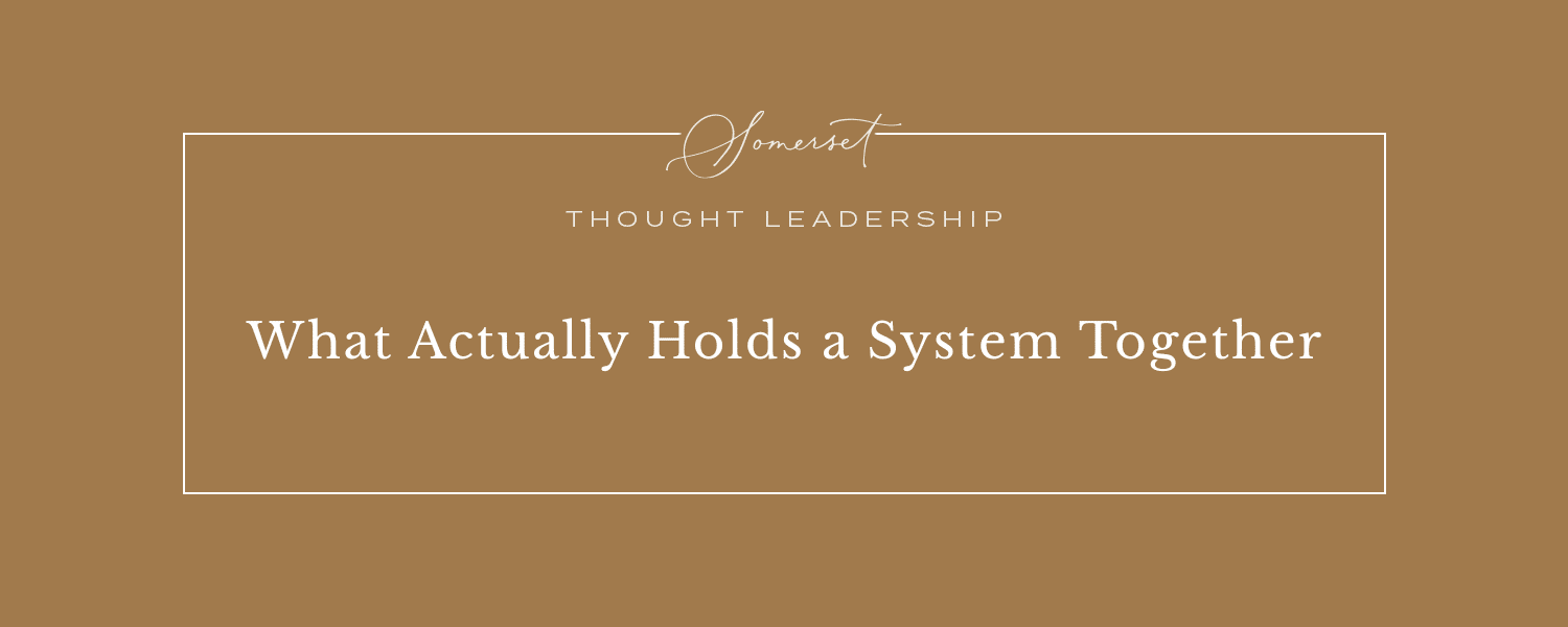 What Actually Holds a System Together
